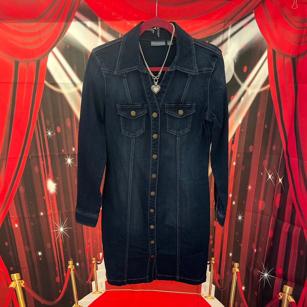 Figure hugging denim dress